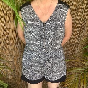 Black & White printed Romper
